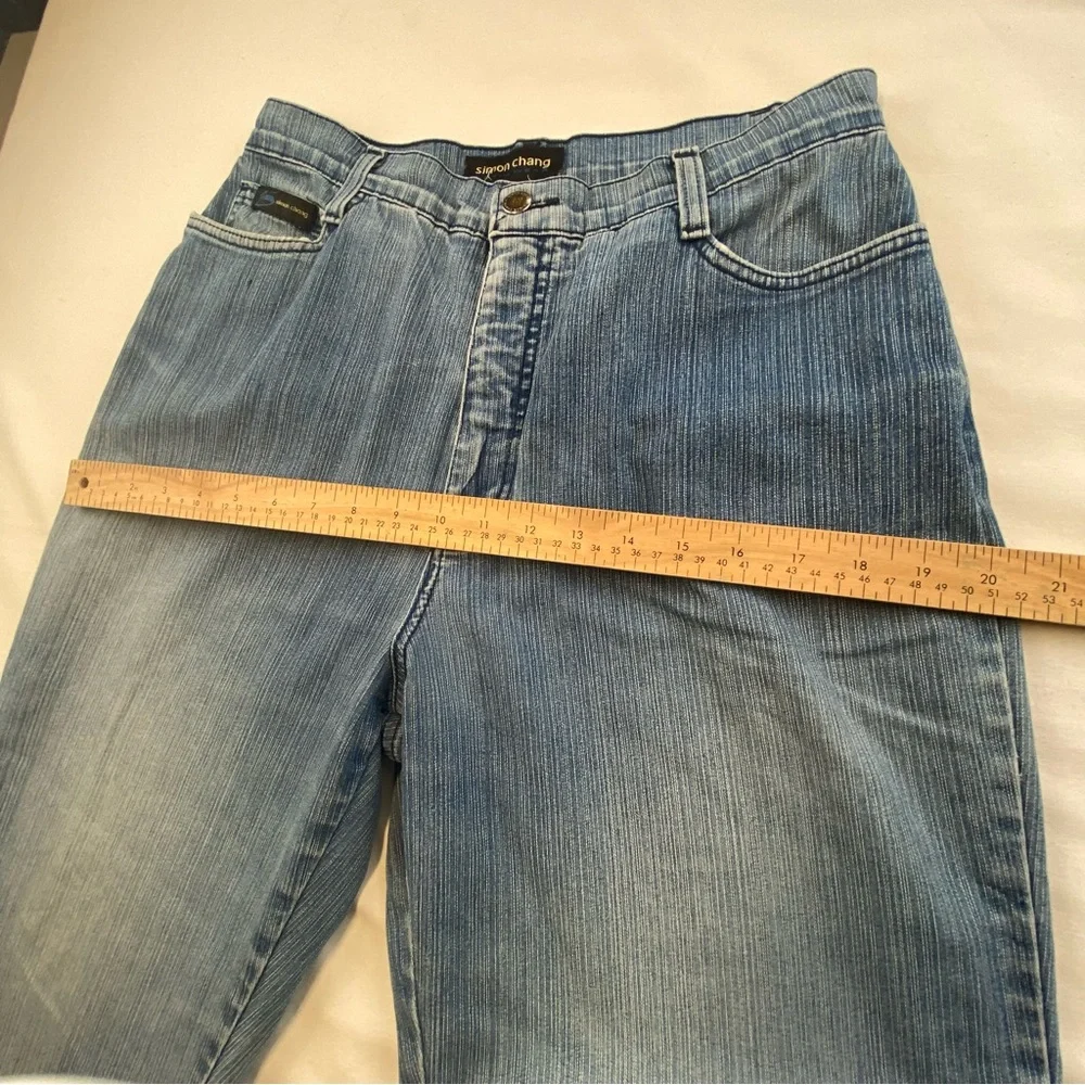 Simon Chang Size 10 Wide Leg Cropped Denim Vintage Lightweight 1970's.Light Wash - Picture 5 of 14